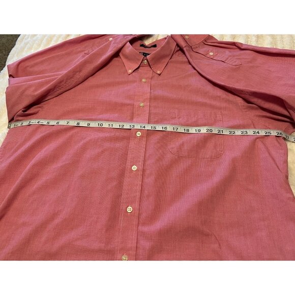 Men's Chaps Classic Fit Wrinkle Pink Button-Down Dress Shirt Cotton Blend Size X - Picture 9 of 16